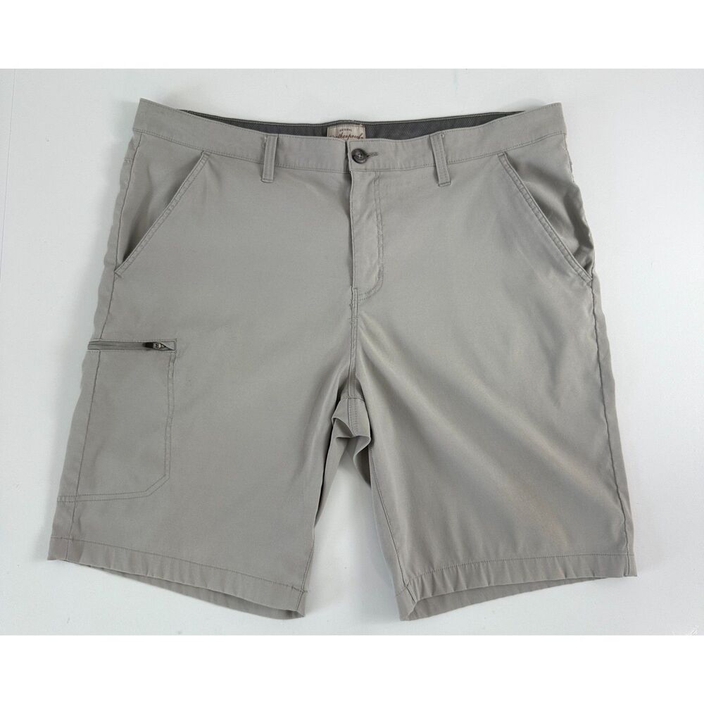 Weatherproof Men's Packable Hybrid Trail Shorts Light Gray Nylon Spandex Size 40